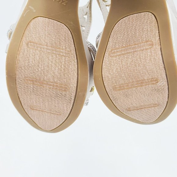 Zigi Soho Sandals SUNELLE Silver Satin Crystal Rhinestone Jeweled Heels Size 10 - Picture 6 of 7